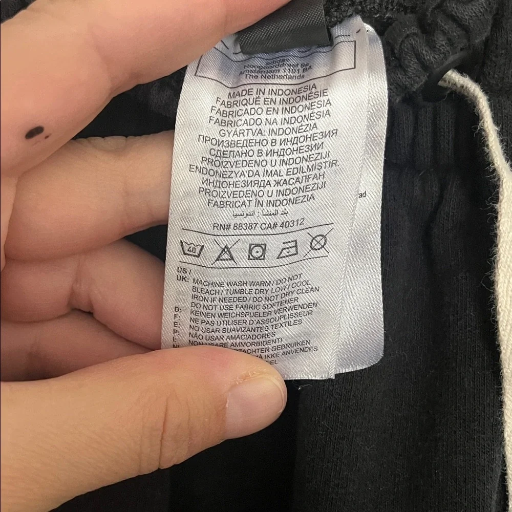 Adidas Black Sweatpants with Logo Patch